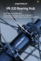 VSPRINT Carbon Fiber Road Bike Wheelset Lightweight 19mm/25mm Width 24H Spokes for Racing & Training