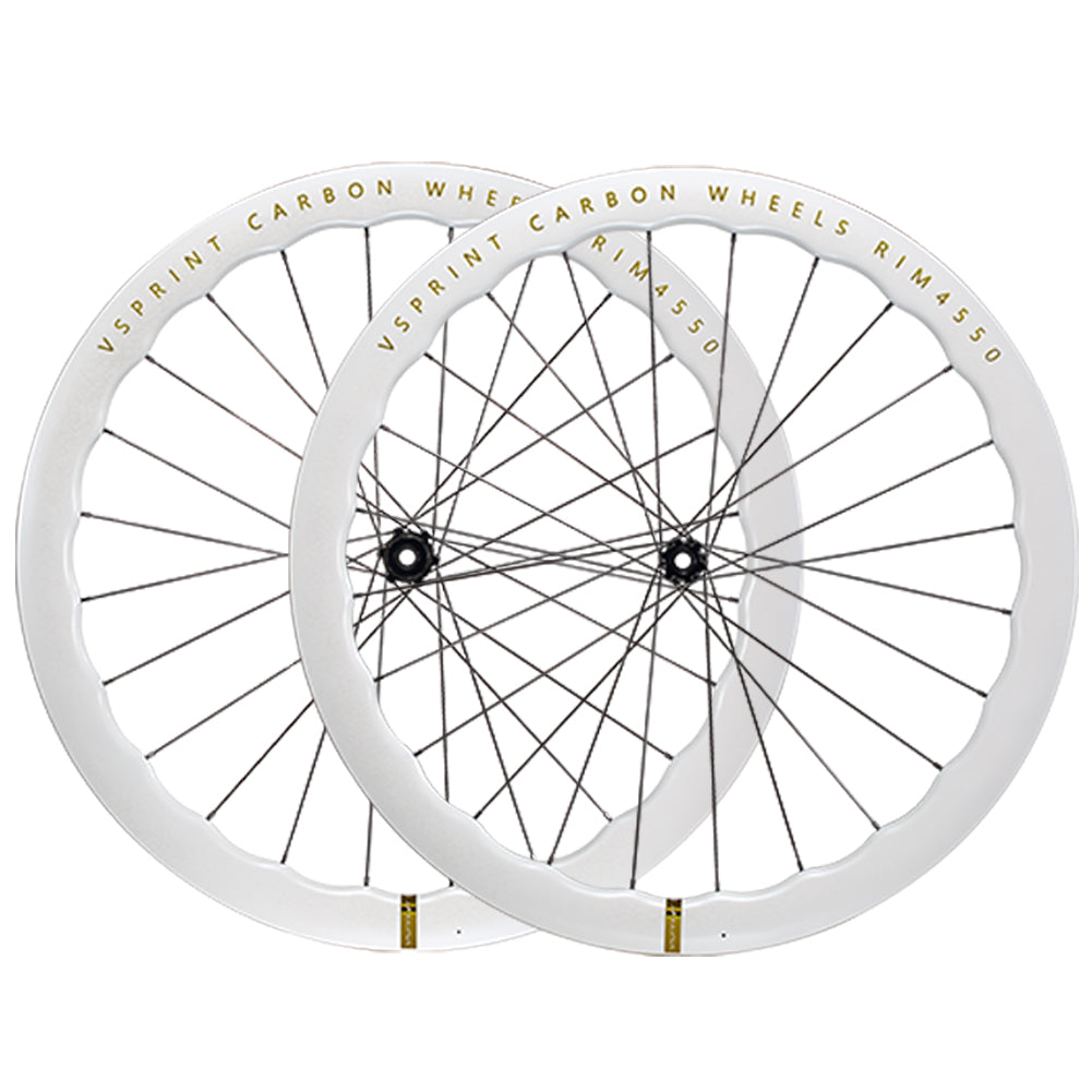 VSPRINT Carbon Fiber Road Bike Wheelset 45/50mm 60/65mm Aero wave carbon wheels 700c Center Lock Disc Brake 21/28mm Width 24H Spokes