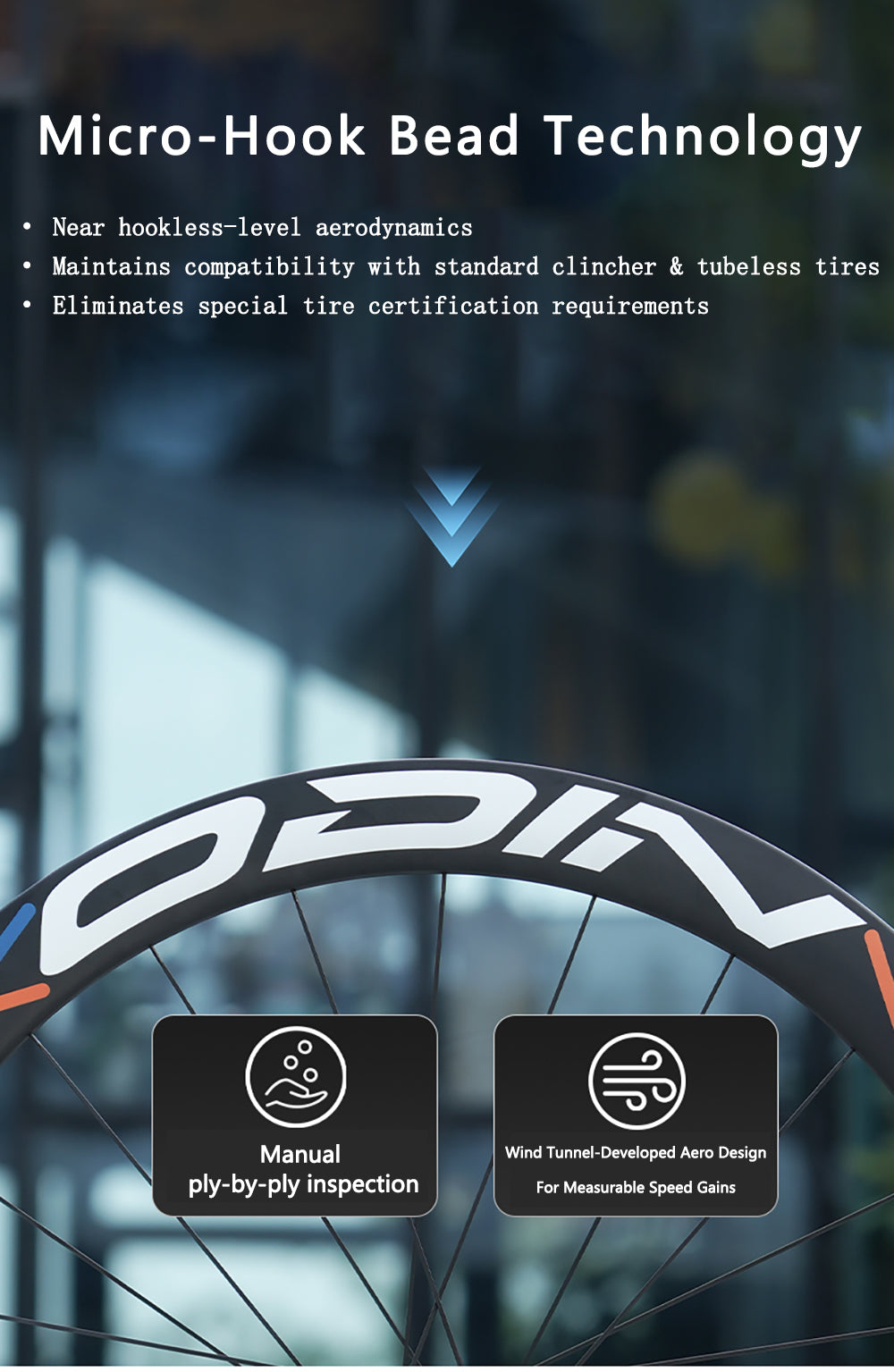 ODIN Carbon Fiber Wheelset 50mm Deep Rim Carbon Road Bicycle Wheels 700C Disc Brake 1450g Lightweight 21/28mm Width Center Lock