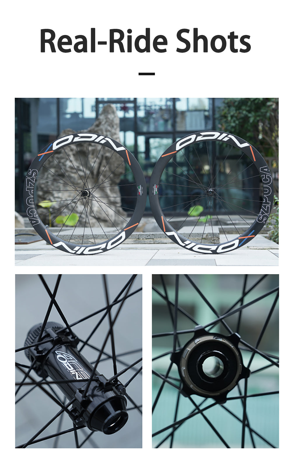 ODIN Carbon Fiber Wheelset 50mm Deep Rim Carbon Road Bicycle Wheels 700C Disc Brake 1450g Lightweight 21/28mm Width Center Lock