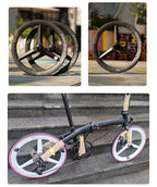 ODIN 406 Carbon Tri-Spoke Wheelset - 20" Disc Brake 40mm  Toray T700 carbon, 6-pawl hub, Shimano 8-11s. 1098g/pair. For folding bikes & BMX racing.