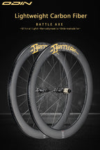 ODIN Carbon Road Bike Wheelset Deep Rim 40mm 50mm 60mm Carbon Wheels 700C 1430g Ultra Lightweight Tubeless Disc Brake 21/28mm Width Center Lock 24H Spokes