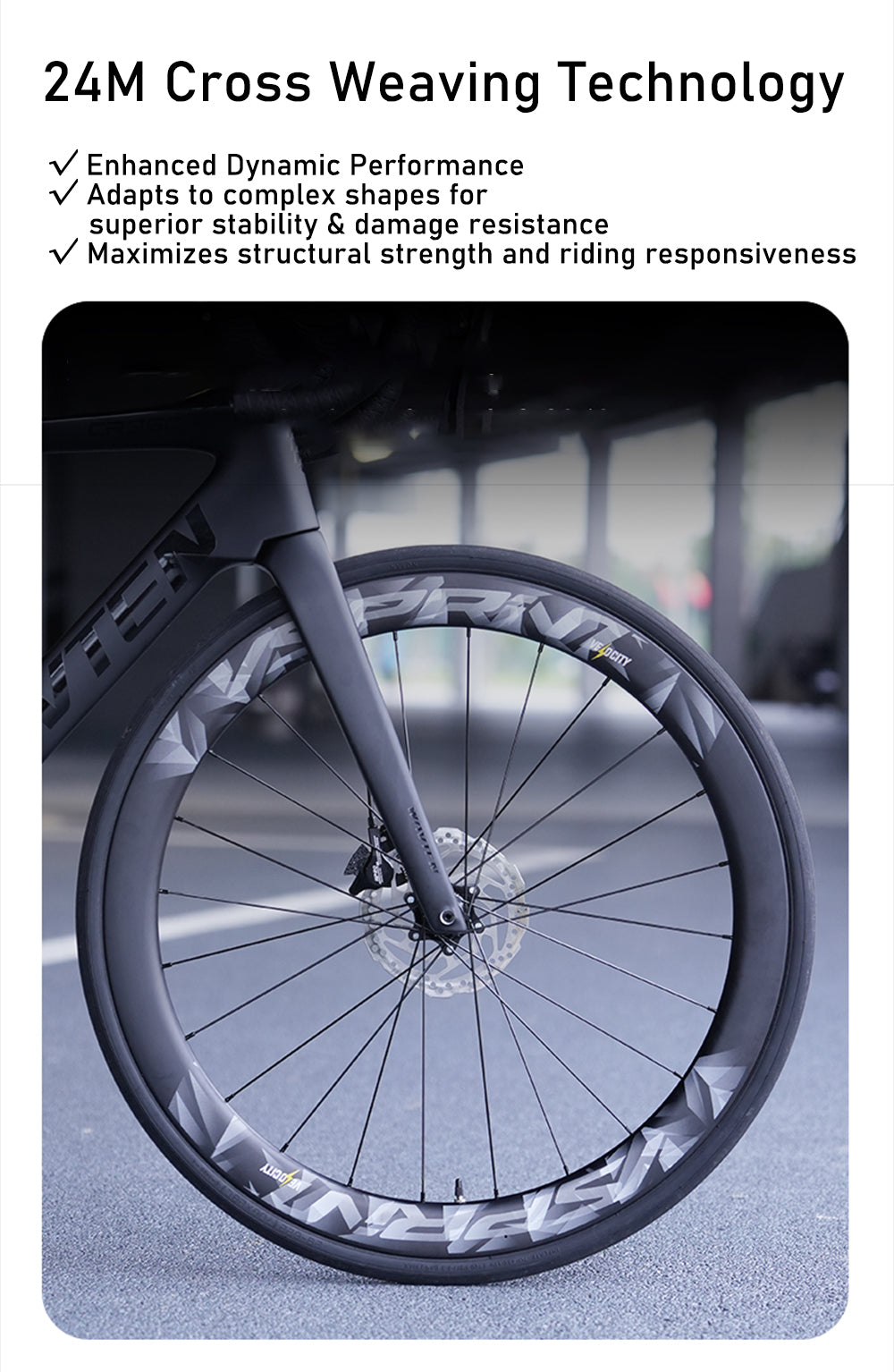 VSPRINT Carbon Wheelset 700C Carbon Road Bike Wheels 60mm Deep Rim 36T Ratchet Hub 21/28mm Width