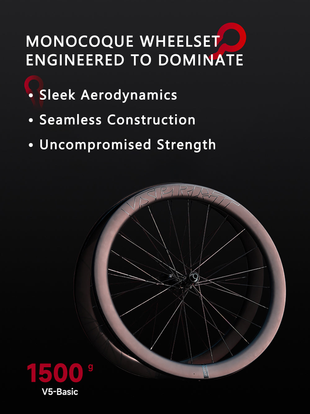 VSPRINT Carbon Fiber Road Bike Wheelset Tubeless Ready Cycling Wheels Center Lock Disc Brake 19/25mm Width 36T Ratchet