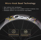 ODIN Carbon Fiber Road Bike Wheels 45mm 60mm Deep Rim T800 Carbon Wheelset 1430g Lightweight 21/28mm Width Disc Brake