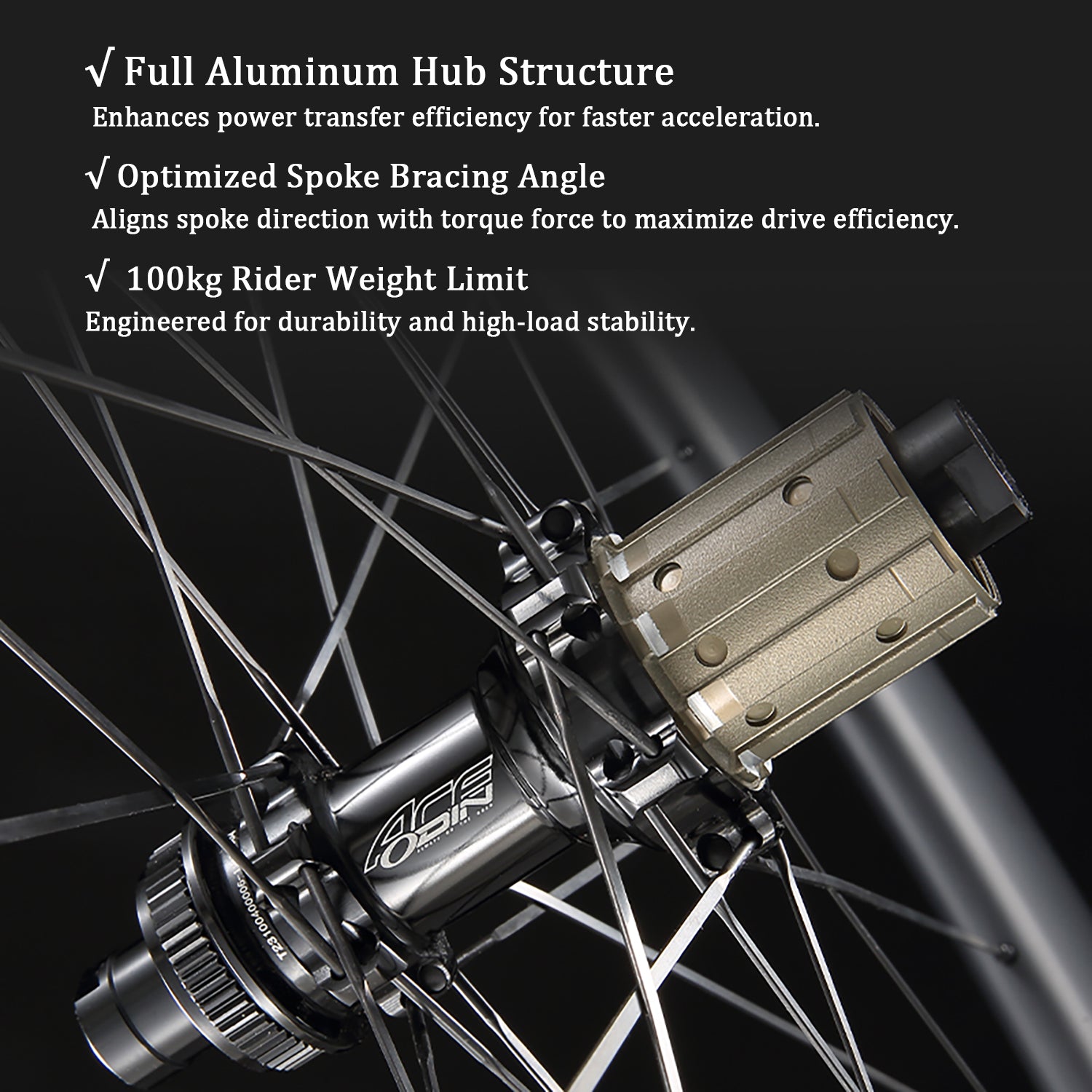 ODIN Carbon Wheelset 50mm Carbon Fiber Road Bike Wheels Disc Brake 1450g Lightweight 21/28mm Width 24H Aero Spokes