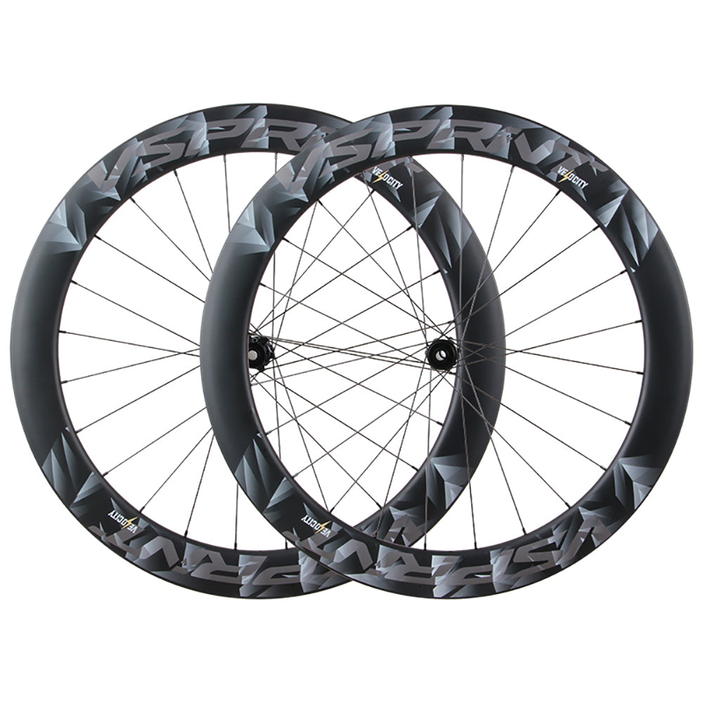 VSPRINT Carbon Wheelset 700C Carbon Road Bike Wheels 60mm Deep Rim 36T Ratchet Hub 21/28mm Width