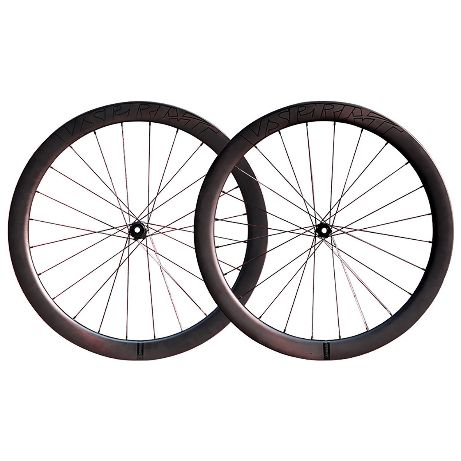 VSPRINT Carbon Fiber Road Bike Wheelset Tubeless Ready Cycling Wheels Center Lock Disc Brake 19/25mm Width