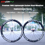 ODIN Carbon Wheelset 50mm 700C Carbon Fiber Road Bike Wheels Disc Brake 1450g Lightweight Tubeless Ready 21/28mm Width 24H Aero Spokes