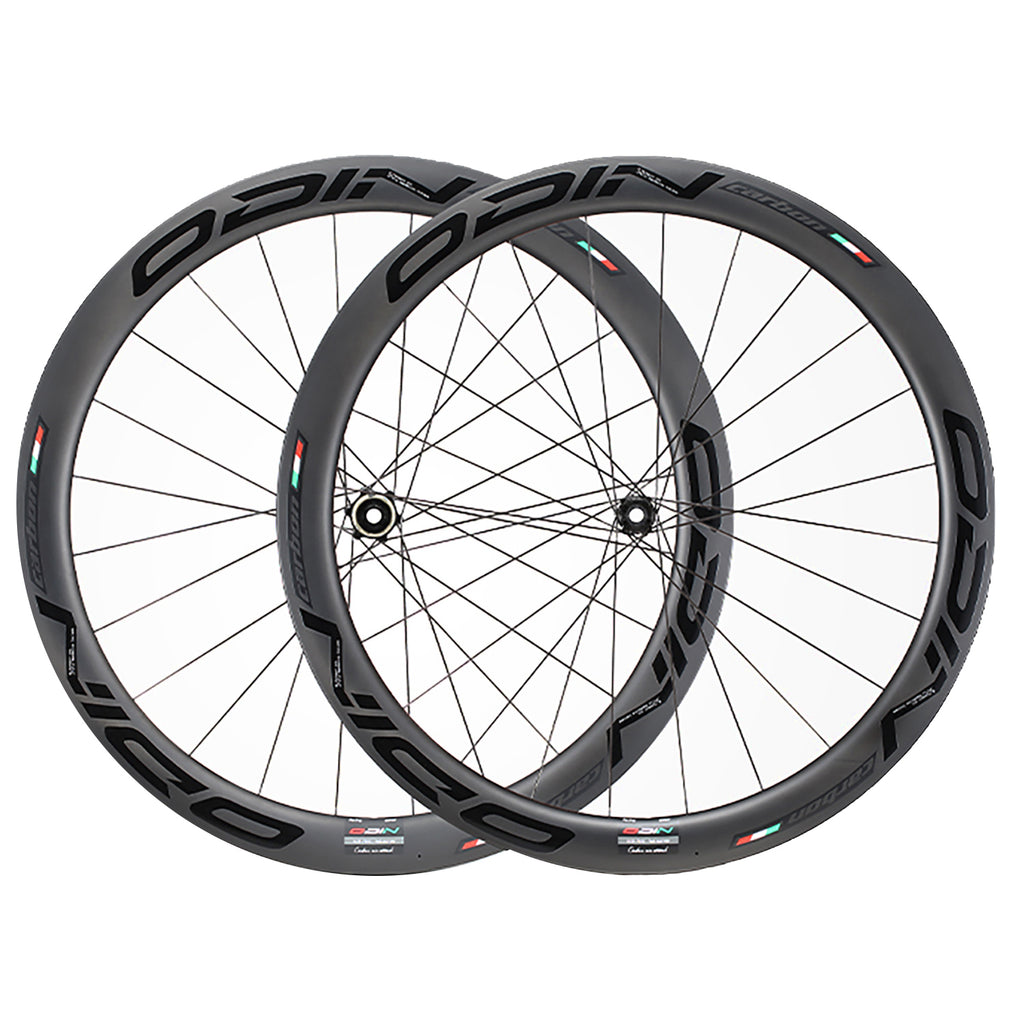 ODIN Carbon Wheelset 50mm 700C Carbon Fiber Road Bike Wheels Disc Brake 1450g Lightweight Tubeless Ready 21/28mm Width 24H Aero Spokes