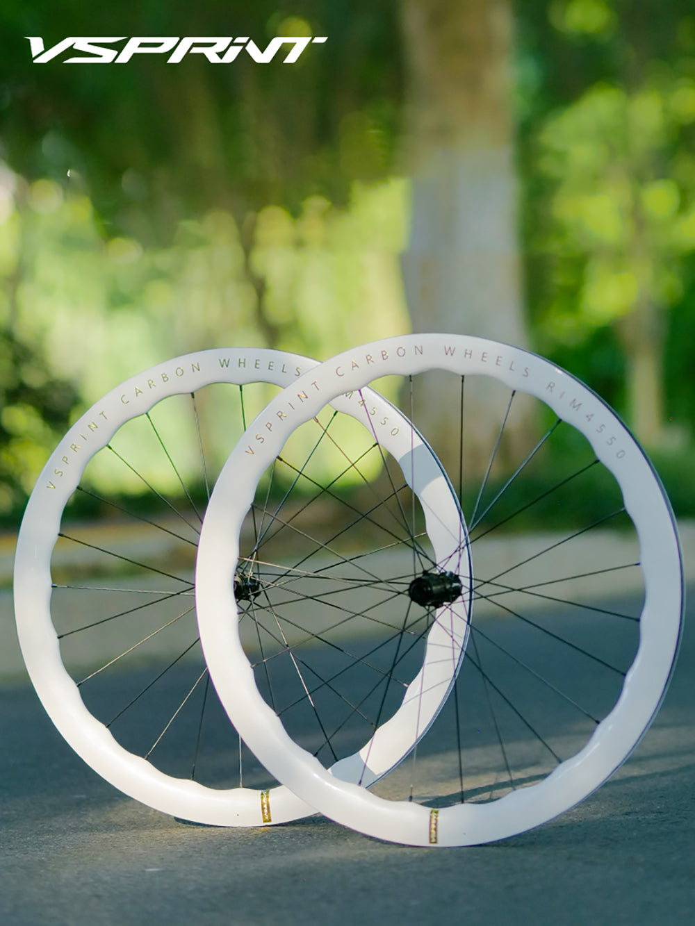 VSPRINT Carbon Fiber Wheelset 45/50mm 60/65mm Aero wave carbon wheels 700c Center Lock Disc Brake 21/28mm Width 24H Spokes