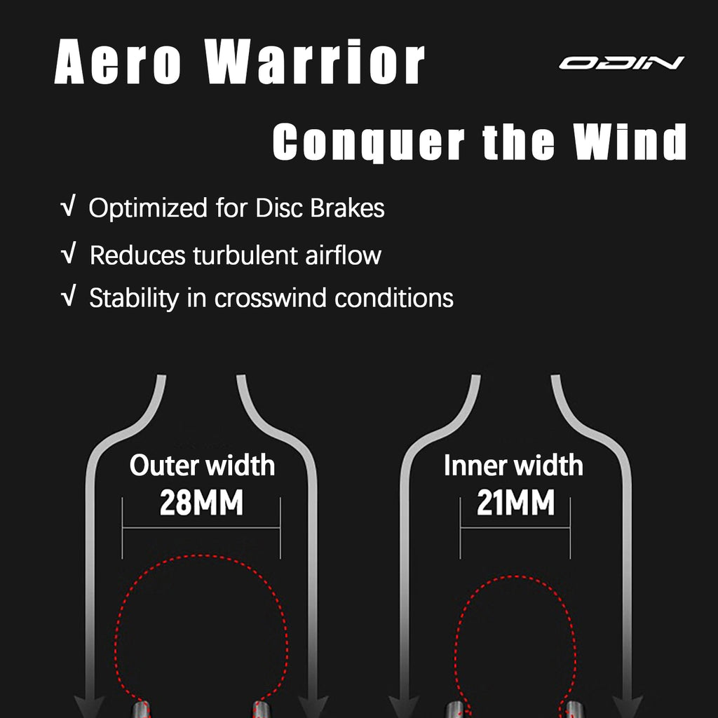 ODIN Carbon Wheelset 50mm Carbon Fiber Road Bike Wheels Disc Brake 1450g Lightweight 21/28mm Width 24H Aero Spokes