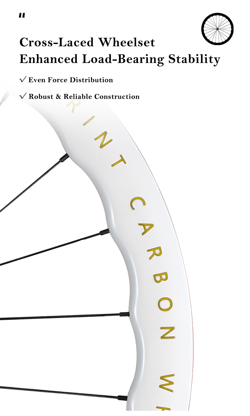 VSPRINT Carbon Fiber Wheelset 45/50mm 60/65mm Aero wave carbon wheels 700c Center Lock Disc Brake 21/28mm Width 24H Spokes