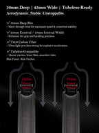 VSPRINT Carbon Fiber Road Bike Wheelset Tubeless Ready Cycling Wheels Center Lock Disc Brake 19/25mm Width 36T Ratchet