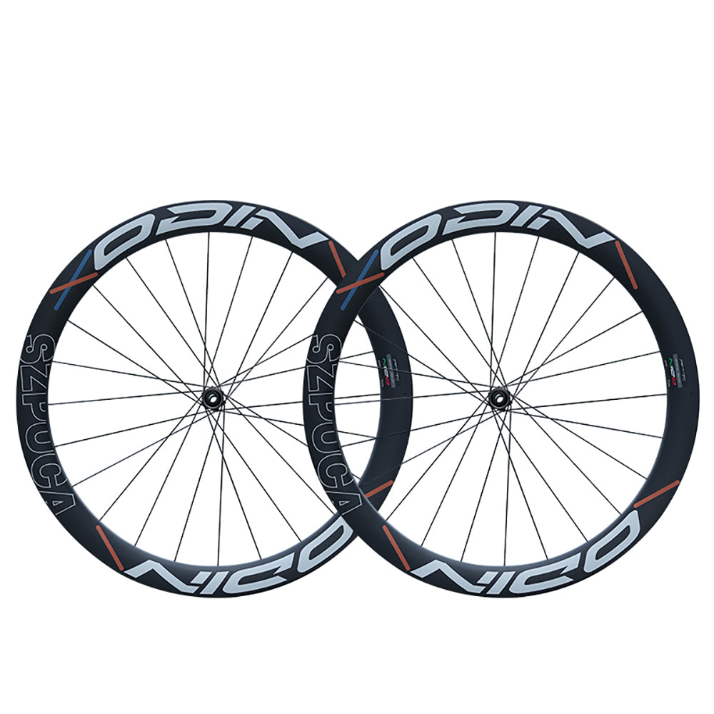 ODIN Carbon Fiber Wheelset 50mm Deep Rim Carbon Road Bicycle Wheels 700C Disc Brake 1450g Lightweight 21/28mm Width Center Lock