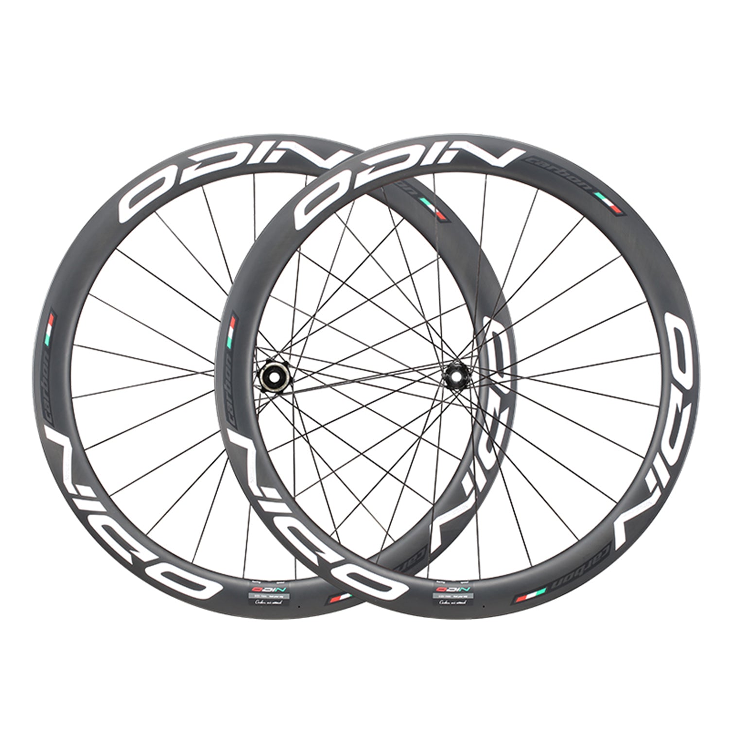 ODIN Carbon Wheelset 50mm 700C Carbon Fiber Road Bike Wheels Disc Brake 1450g Lightweight Tubeless Ready 21/28mm Width 24H Aero Spokes