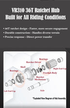 VSPRINT Carbon Fiber Road Bike Wheelset Tubeless Ready Cycling Wheels Center Lock Disc Brake 19/25mm Width 36T Ratchet