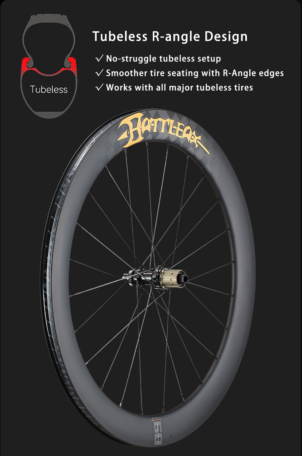 ODIN Carbon Road Bike Wheelset Deep Rim 40mm 50mm 60mm Carbon Wheels 700C 1430g Ultra Lightweight Tubeless Disc Brake 21/28mm Width Center Lock 24H Spokes