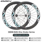 ODIN Carbon Road Wheelset 45mm 60mm Deep Rim Carbon Bike Wheels 1340g Ultra Lightweight Full Carbon Spokes Disc Brake 21/28mm Width Center Lock