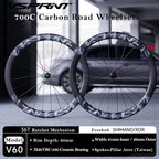 VSPRINT Carbon Wheelset 700C Carbon Road Bike Wheels 60mm Deep Rim 36T Ratchet Hub 21/28mm Width
